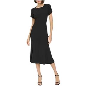 NWT Marc New York Black Short Split Sleeve Fit & Flare Dress Cocktail Party 16P
